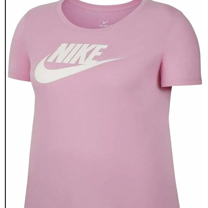 Nike Women's Sportswear Cotton Logo T-Shirt Pink Size 2X