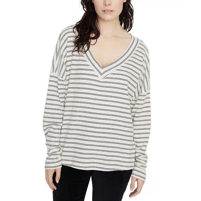 Sanctuary Women's Eryka Ribbed Striped Long-Sleeved T-Shirt Black Size X-Large - XL