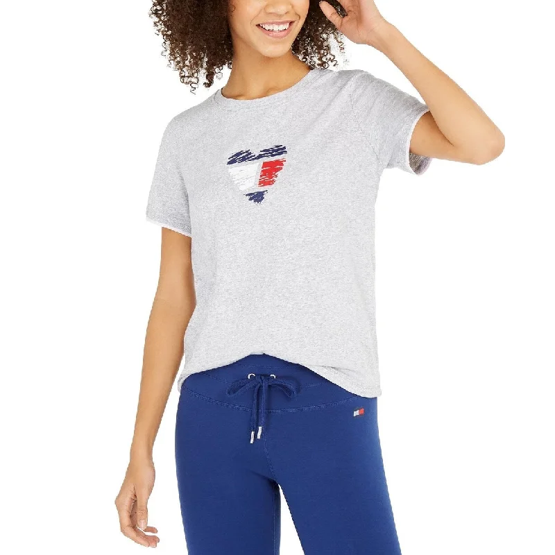 Tommy Hilfiger Women's Sport Graphic T-Shirt Silver Size Large