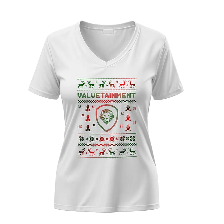 Women's Valuetainment Christmas White Short Sleeve T-Shirt