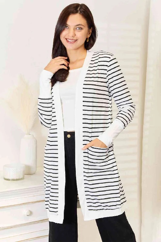 Carolina Striped Open Front Cardigan