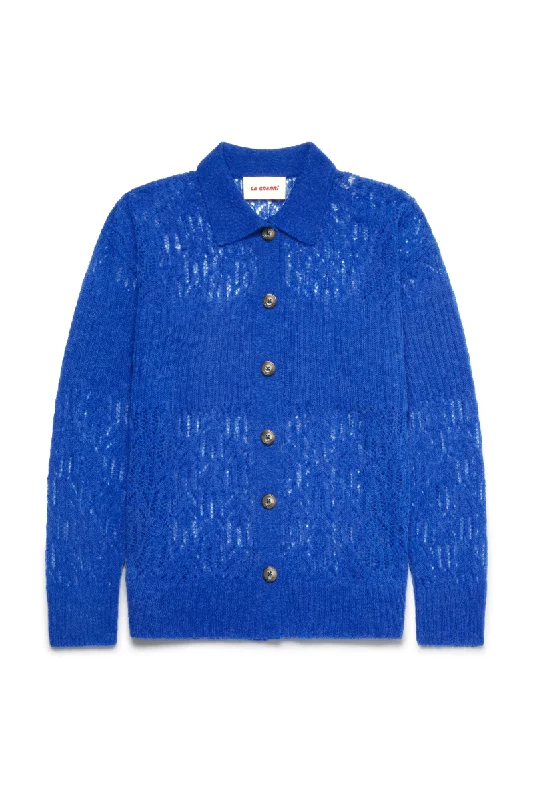 ARAÑITA COLLARED CARDIGAN IN BLUE