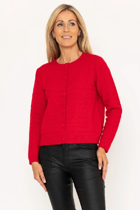 Red Cashmere Blend Cardigan