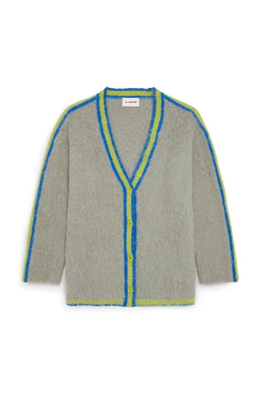 SHY GREEN OVERSIZED MULTICOLORED SURI CARDIGAN