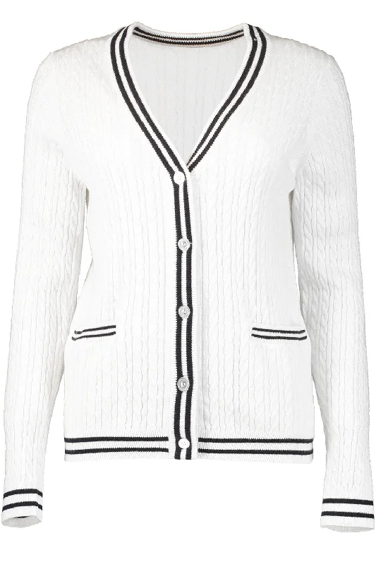 Cable Cardigan - White Combo