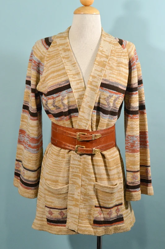 Vintage 70s Southwestern Cardigan Sweater by Duet M