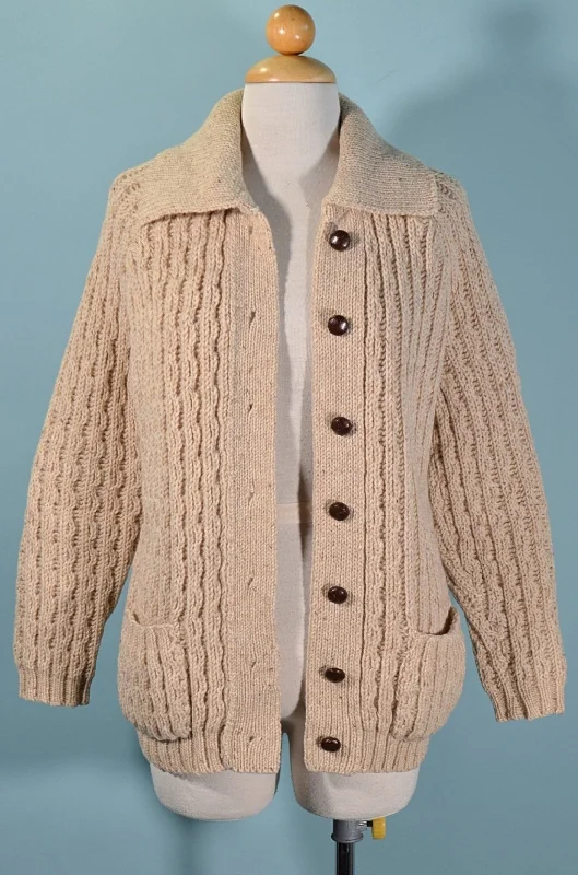 Vintage 60s/70s Chunky Hand Knit Cardigan Sweater