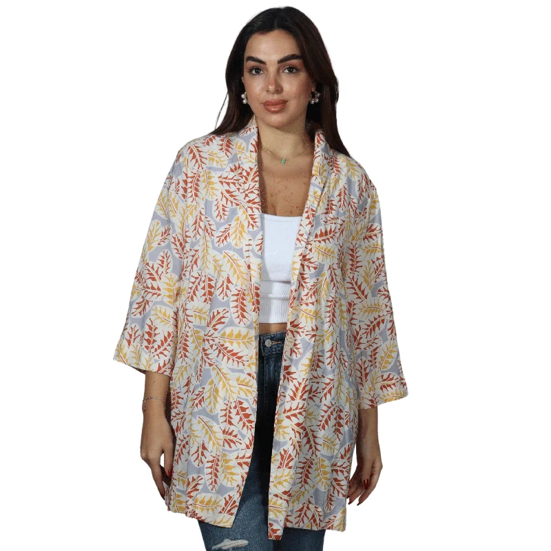 ART LOVE - Leaf print cardigan